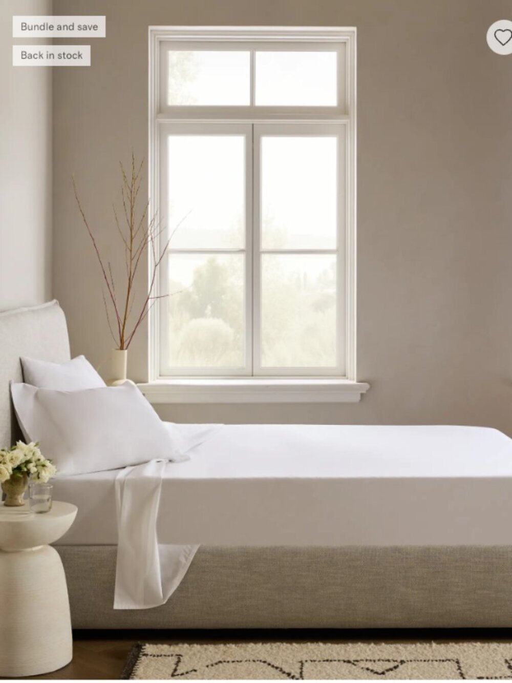 Quince Organic Crisp Percale Sheet Set | Twin | White | 100% Organic Cotton